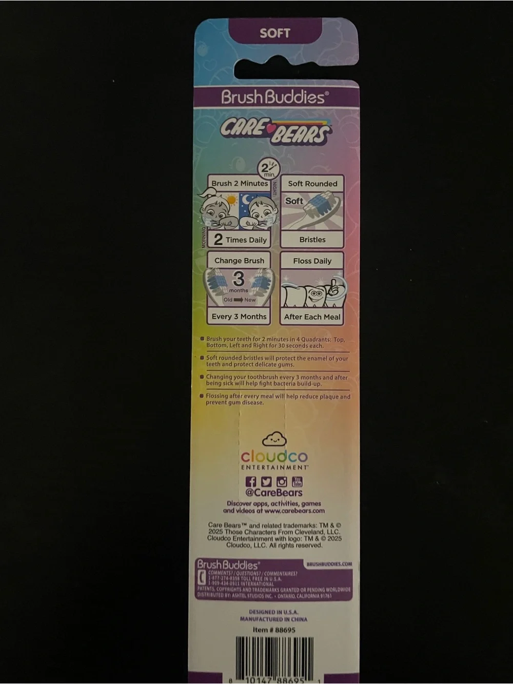 Care Bears Purple Kids Toothbrush with Suction Cap